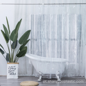 Eco-friendly pvc claro vinil banheiro cortina de chuveiro